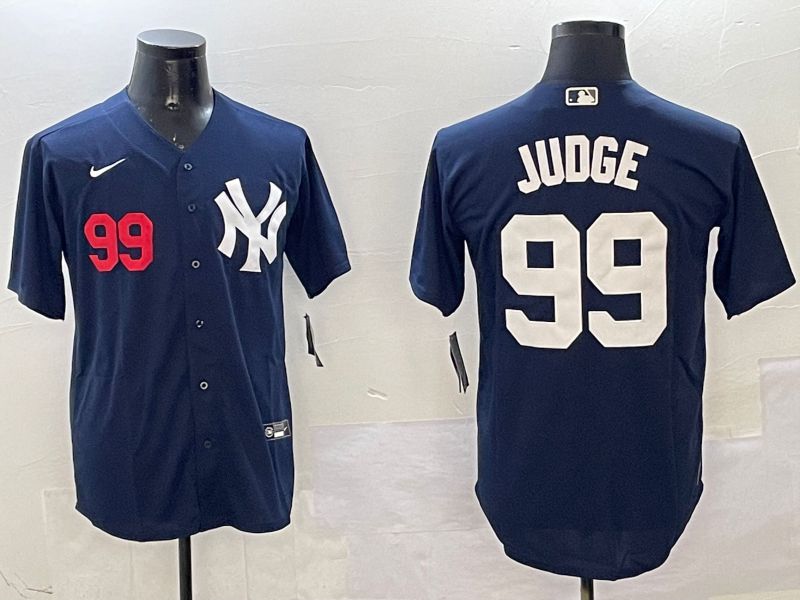 Men New York Yankees #99 Judge Drak Blue Game 2025 Nike MLB Jersey style 9